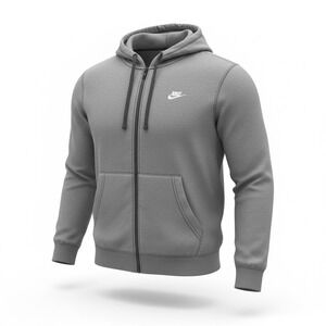 Nike Sportswear Club Fleece Full Zip Hoodie Men's Medium Grey